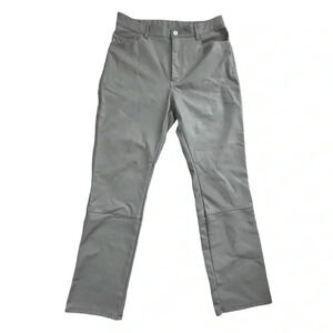 H&M High rise pants Faux leather ankle slim straight leg, Size 8